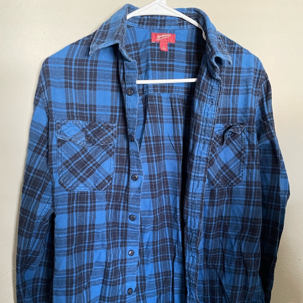 Arizona blue plaid flannel s